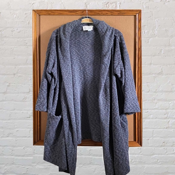 Anthropologie Sweaters - Anthropologie Saturday Sunday Metallic Glitter Hooded Cardigan Size M/L